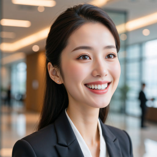 四十二岁左右女性管理专家头像，穿职业套装，背景为会议室，微笑正面照，专业商务女性形象